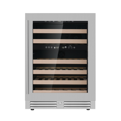 24" Built-in Dual Temperature Zone Wine Fridge with Low-E Glass Door