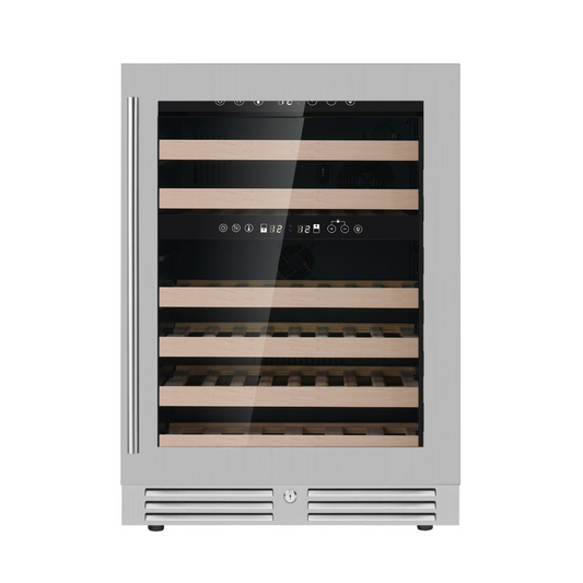 24" Built-in Dual Temperature Zone Wine Fridge with Low-E Glass Door