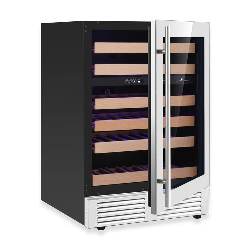 24" Built-in Dual Temperature Zone Wine Fridge with Low-E Glass Door