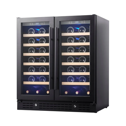 30-Inch Built-In Dual-Zone Wine Refrigerator with Low-E Glass