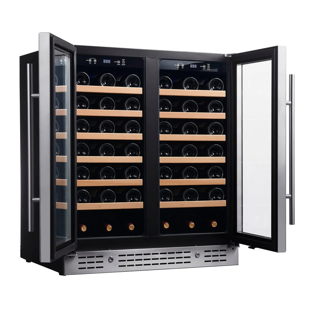 30-Inch Built-In Dual-Zone Wine Refrigerator with Low-E Glass