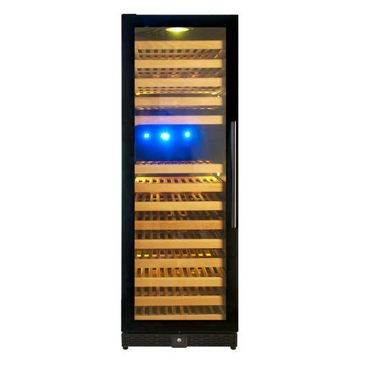 Large-Capacity Wine Refrigerator with Stainless Steel Framed Glass Door