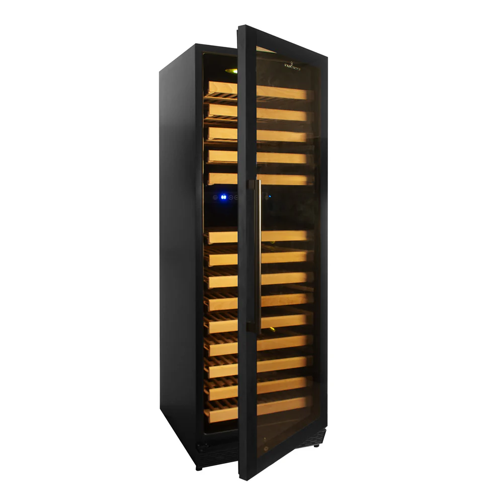 Large-Capacity Wine Refrigerator with Stainless Steel Framed Glass Door