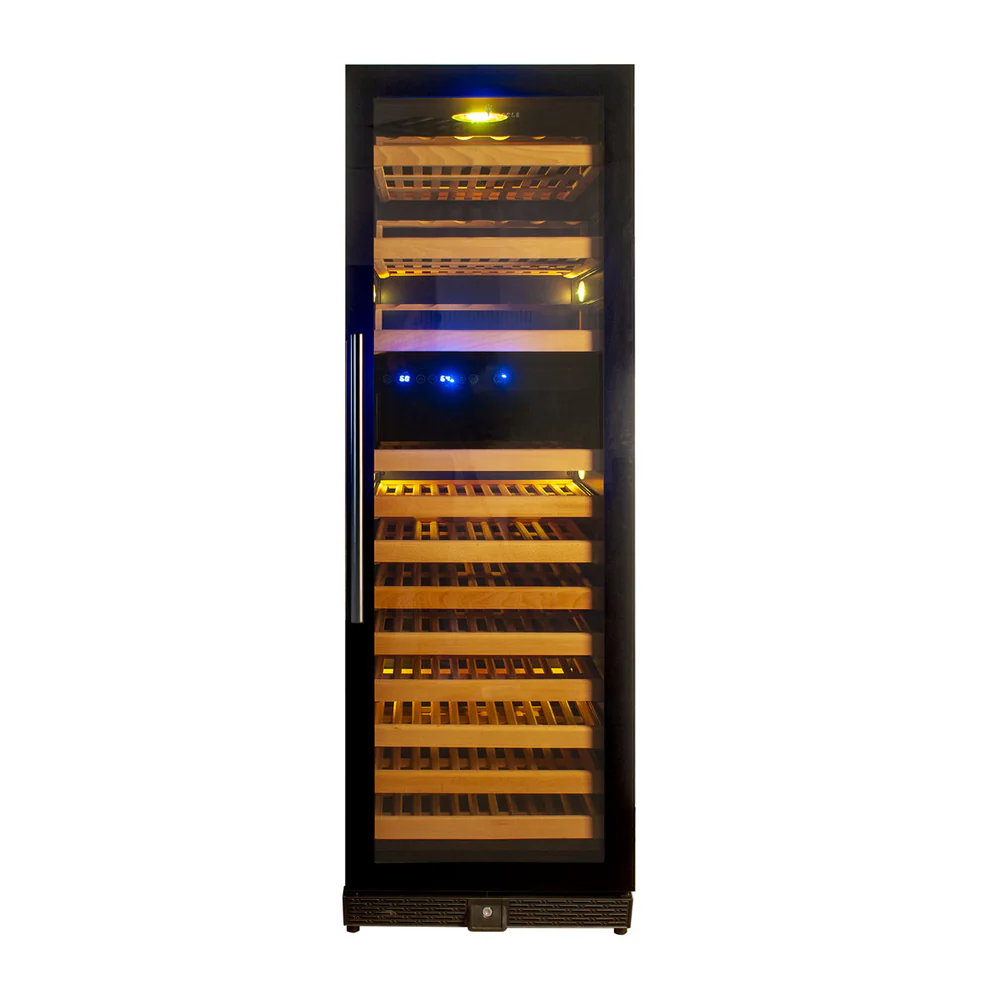 Large-Capacity Wine Refrigerator with Stainless Steel Framed Glass Door
