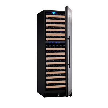 Large-Capacity Wine Refrigerator with Stainless Steel Framed Glass Door