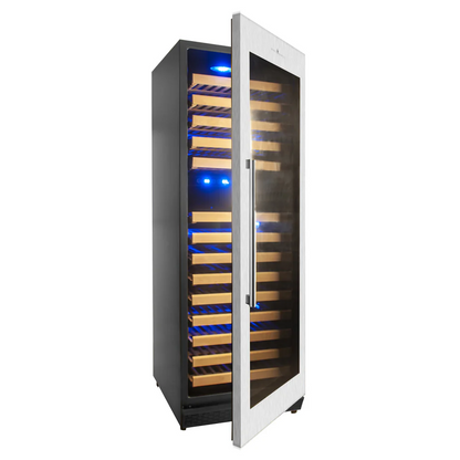 Large-Capacity Wine Refrigerator with Stainless Steel Framed Glass Door