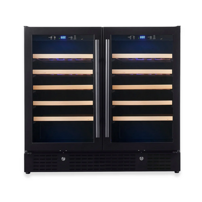 36-Inch Dual-Zone Wine Refrigerator with Low-E Glass Door for Optimal Preservation