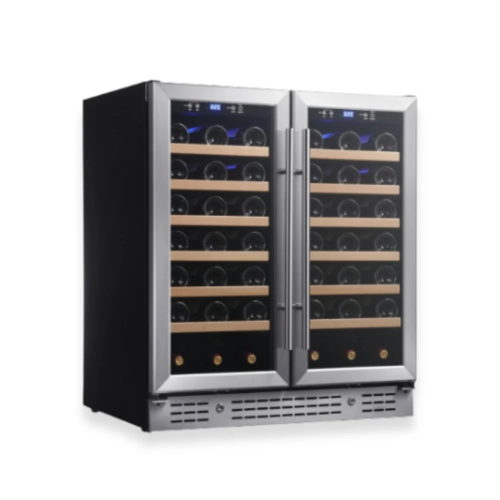36-Inch Dual-Zone Wine Refrigerator with Low-E Glass Door for Optimal Preservation