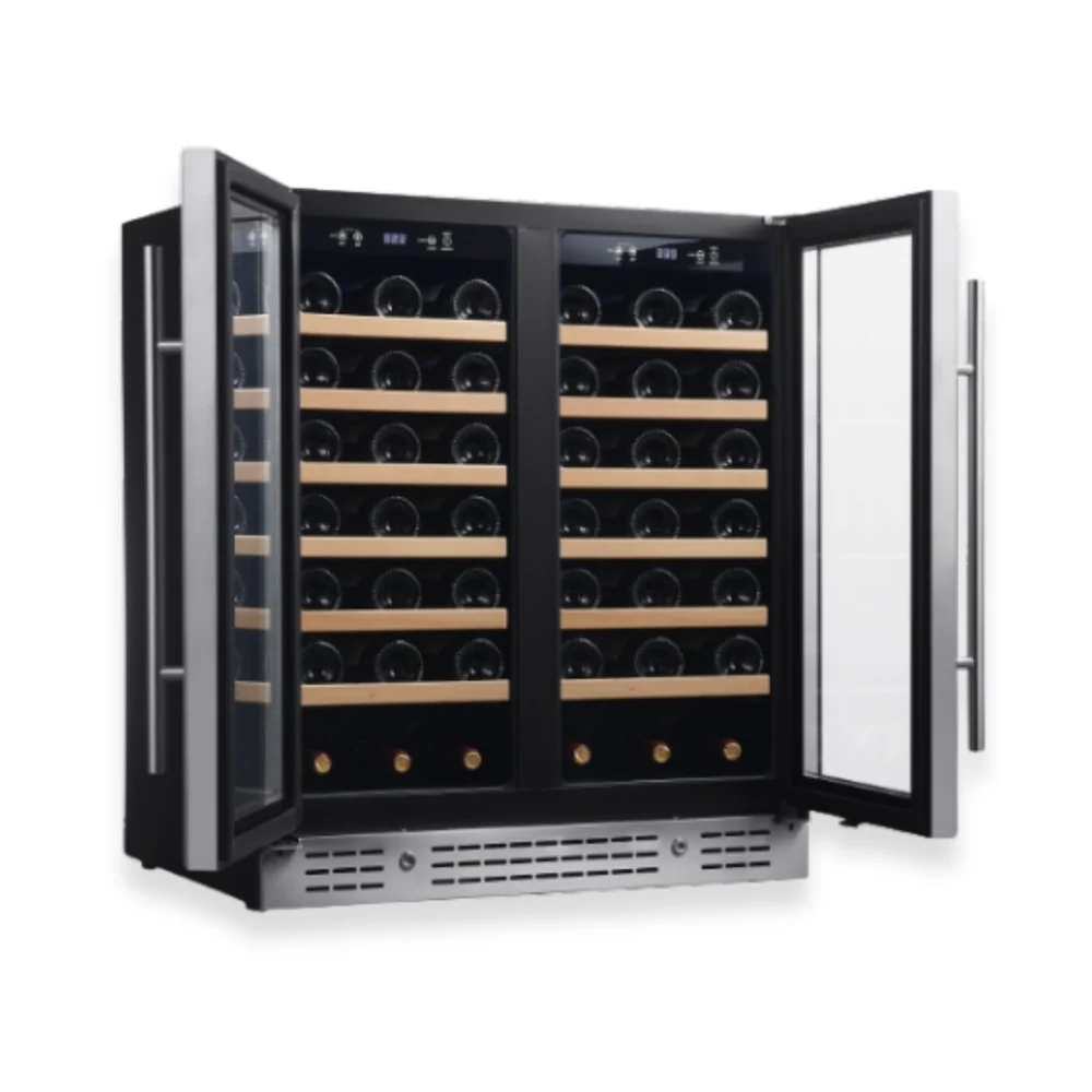 36-Inch Dual-Zone Wine Refrigerator with Low-E Glass Door for Optimal Preservation