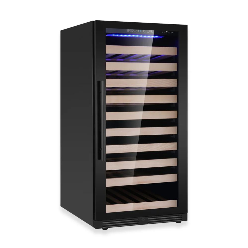 47-Inch Upright Single-Zone Wine Fridge with UV-Resistant Low-E Glass