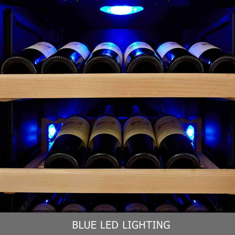 47-Inch Built-In Dual-Zone Wine Refrigerator with UV-Resistant Low-E Glass